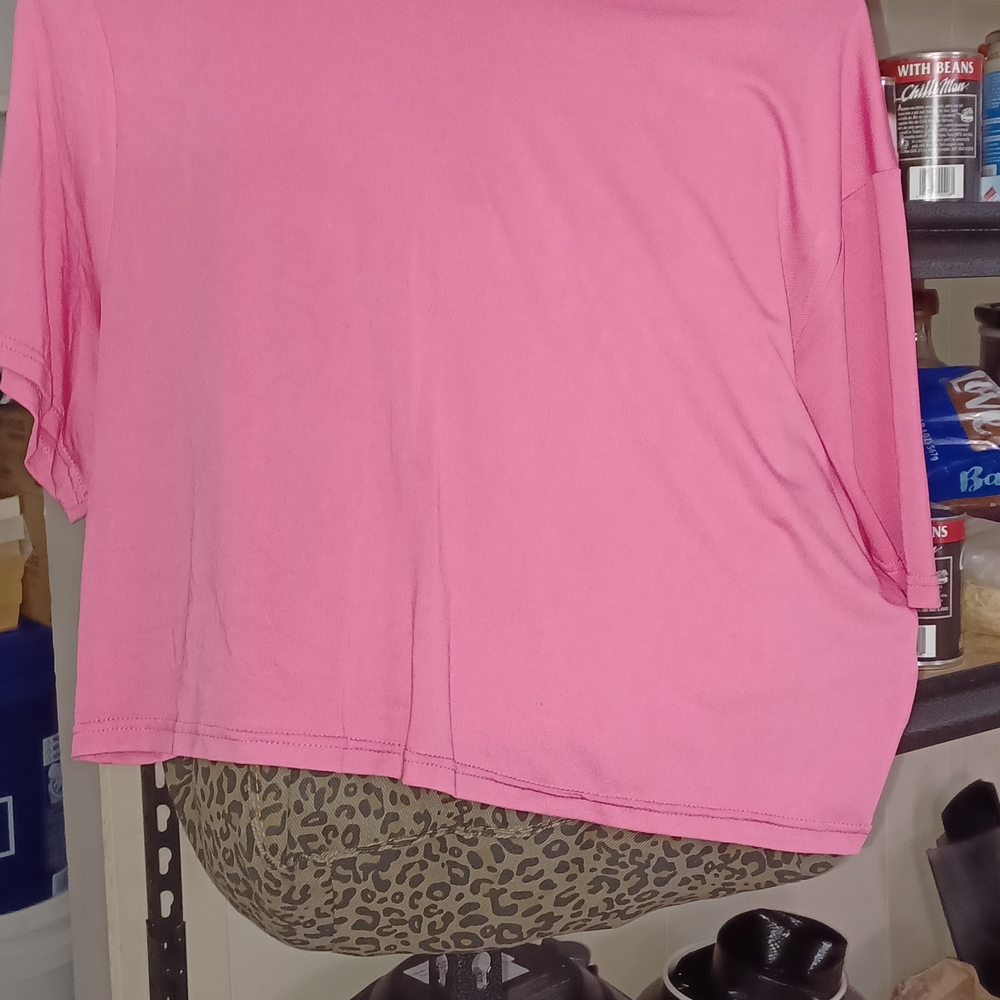 SHEIN Pink Relaxed Short Sleeve Tee